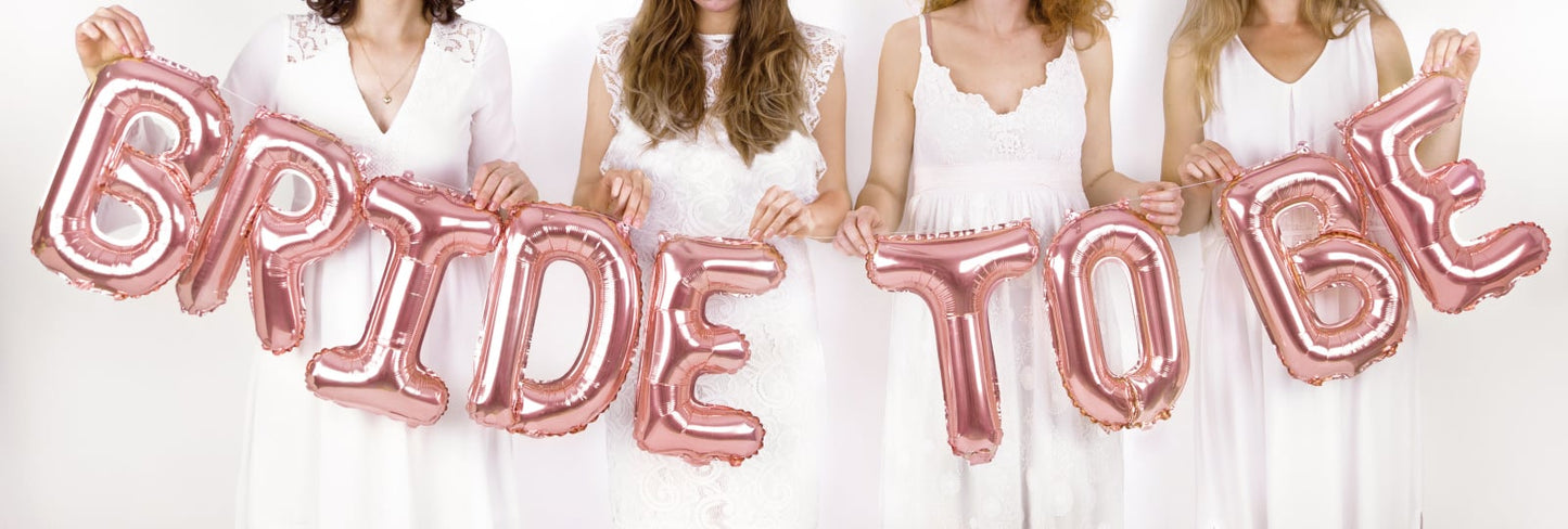 Balon folie Bride to be, 340x35cm, rose gold (1 buc.)