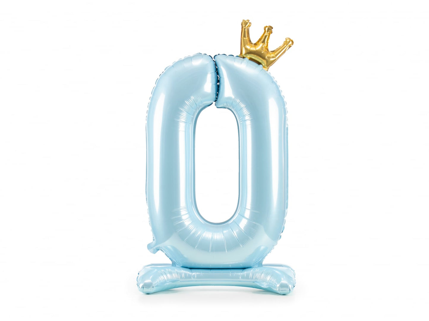 Balon folie cu suport Numărul "0", 84 cm, albastru cer (1 pachet / 1 buc.)