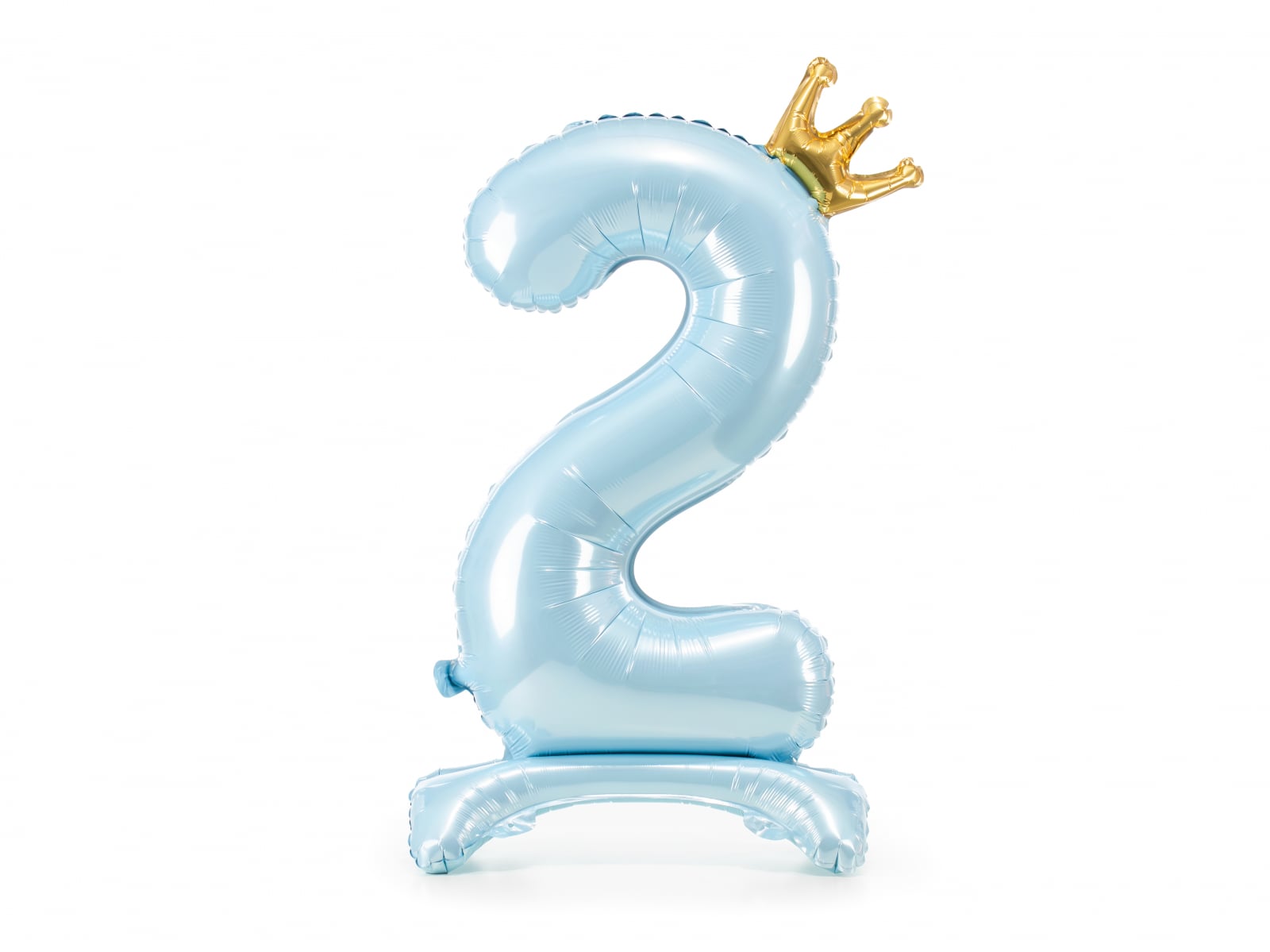 Balon folie cu suport Numărul "2", 84 cm, albastru cer (1 pachet / 1 buc.)