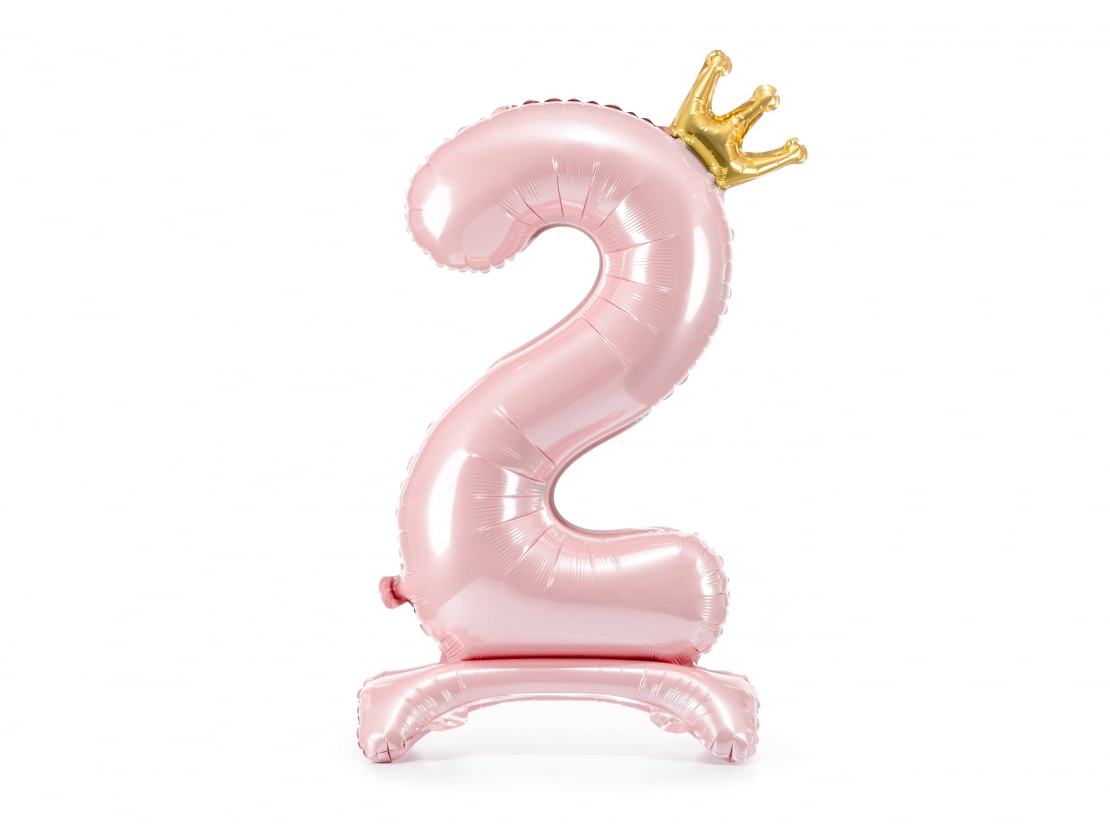 Balon folie cu suport Numărul "2", 84 cm, roz deschis (1 pachet / 1 buc.)