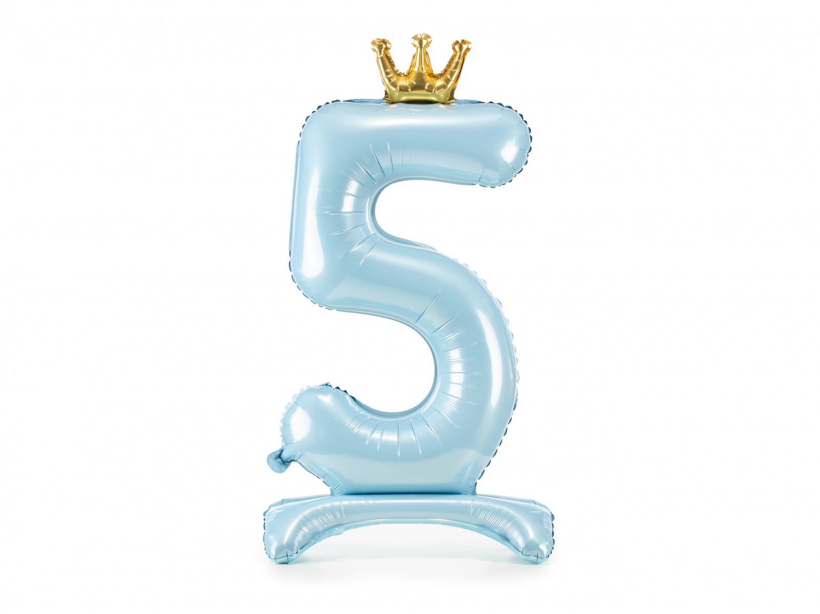 Balon folie cu suport Numărul "5", 84 cm, albastru cer (1 pachet / 1 buc.)