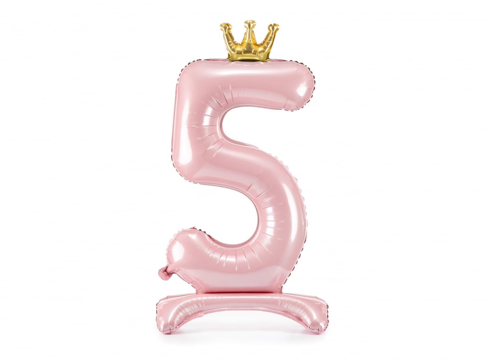 Balon folie cu suport Numărul "5", 84 cm, roz deschis (1 pachet / 1 buc.)