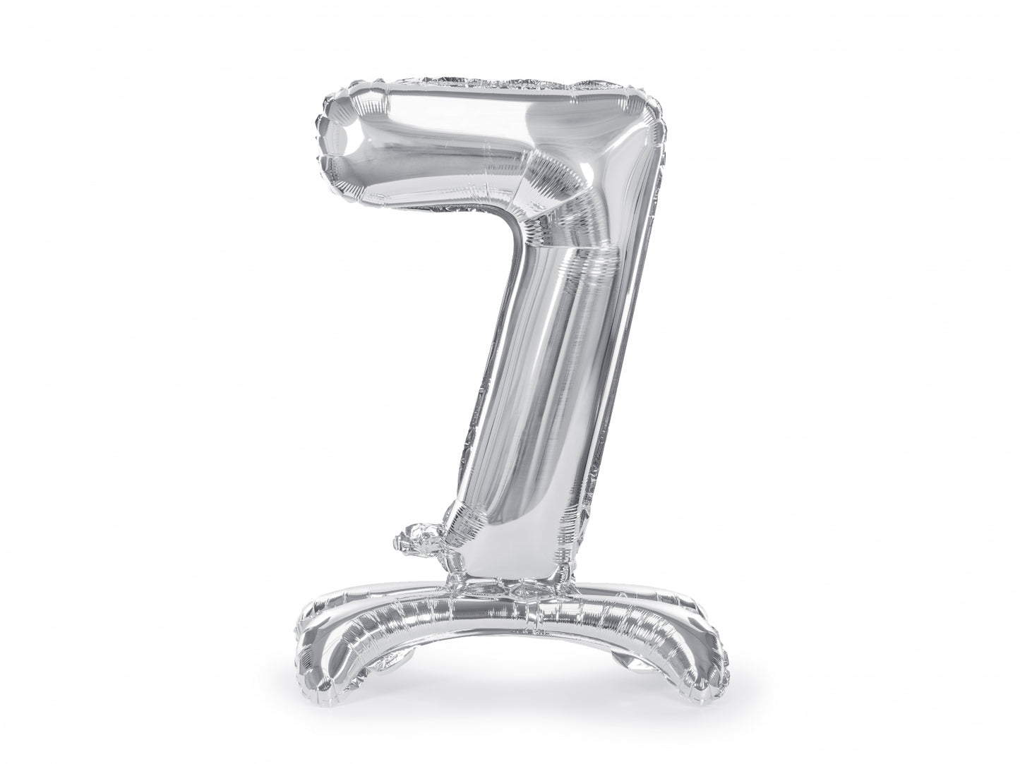 Balon folie cu suport Numărul "7", 70 cm, argintiu (1 pachet / 1 buc.)