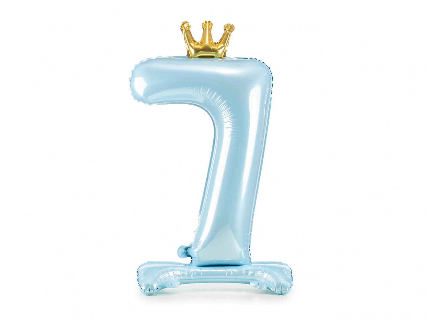 Balon folie cu suport Numărul "7", 84 cm, albastru cer (1 pachet / 1 buc.)