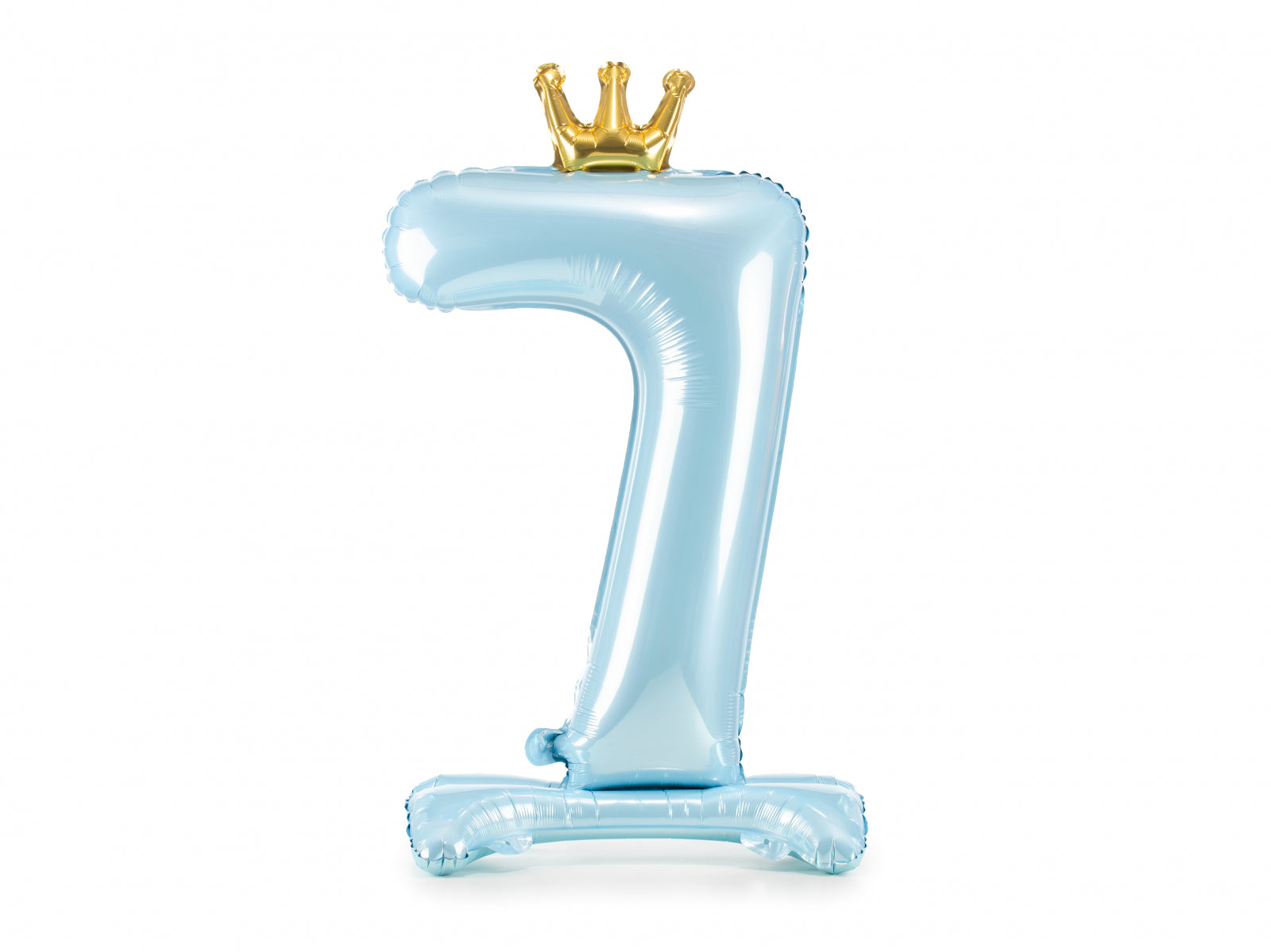 Balon folie cu suport Numărul "7", 84 cm, albastru cer (1 pachet / 1 buc.)