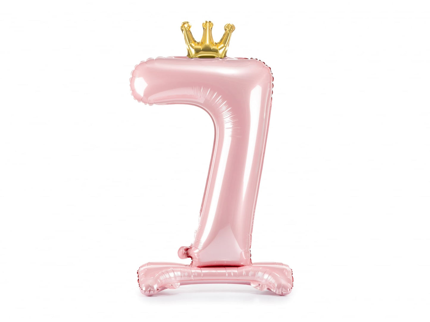 Balon folie cu suport Numărul "7", 84 cm, roz deschis (1 pachet / 1 buc.)