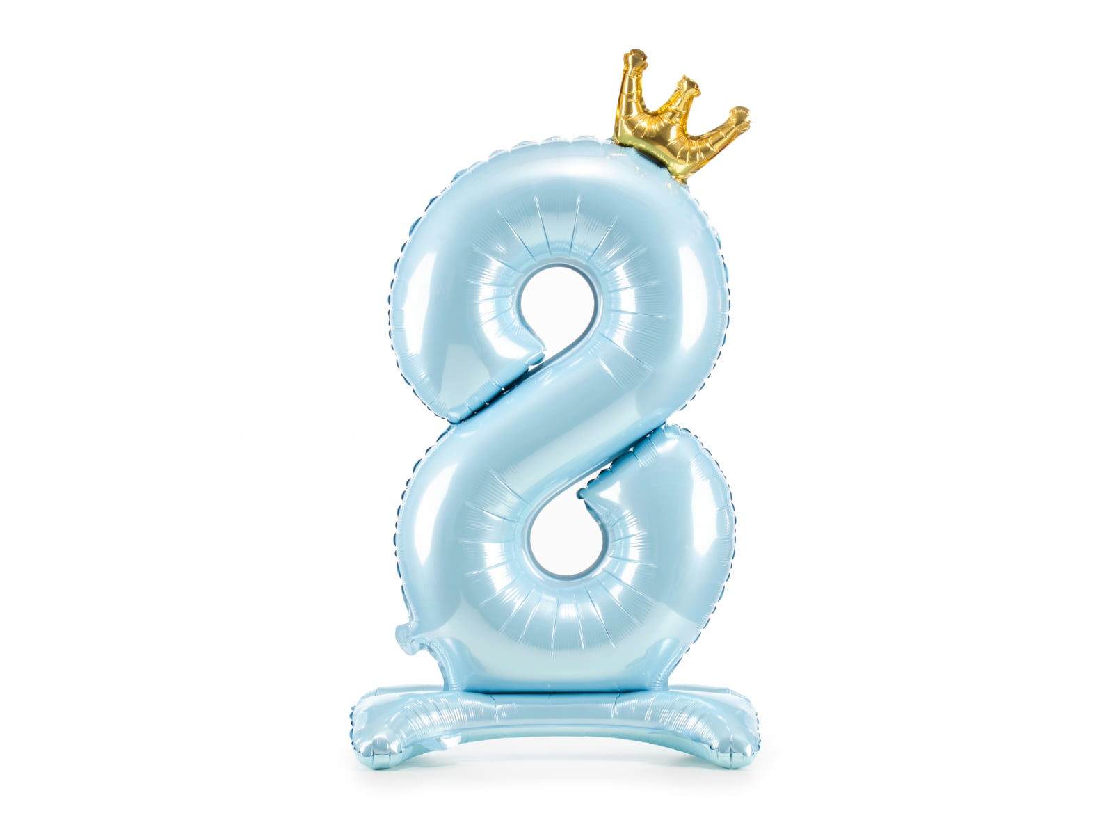 Balon folie cu suport Numărul "8", 84 cm, albastru cer (1 pachet / 1 buc.)
