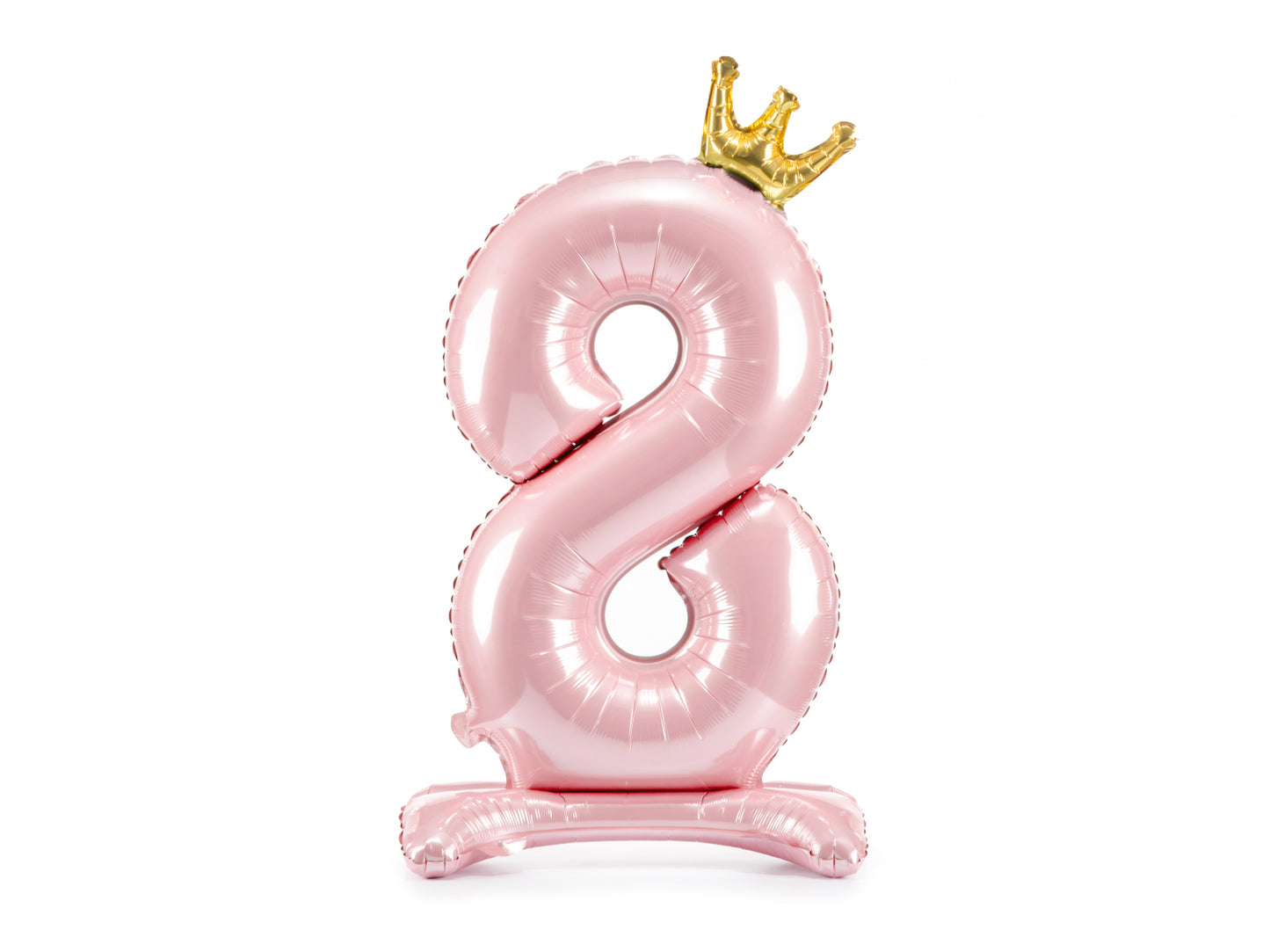 Balon folie cu suport Numărul "8", 84 cm, roz deschis (1 pachet / 1 buc.)