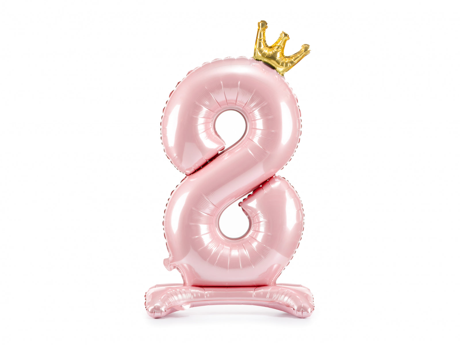 Balon folie cu suport Numărul "8", 84 cm, roz deschis (1 pachet / 1 buc.)