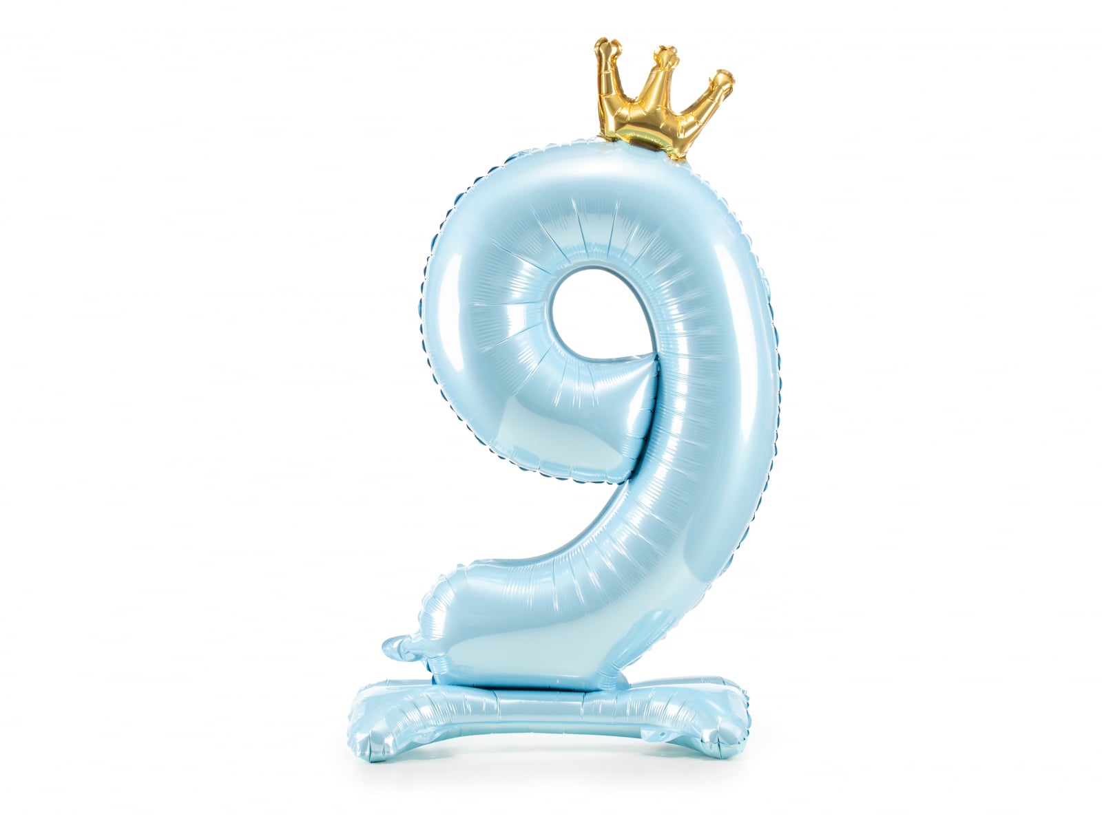 Balon folie cu suport Numărul "9", 84 cm, albastru cer (1 pachet / 1 buc.)