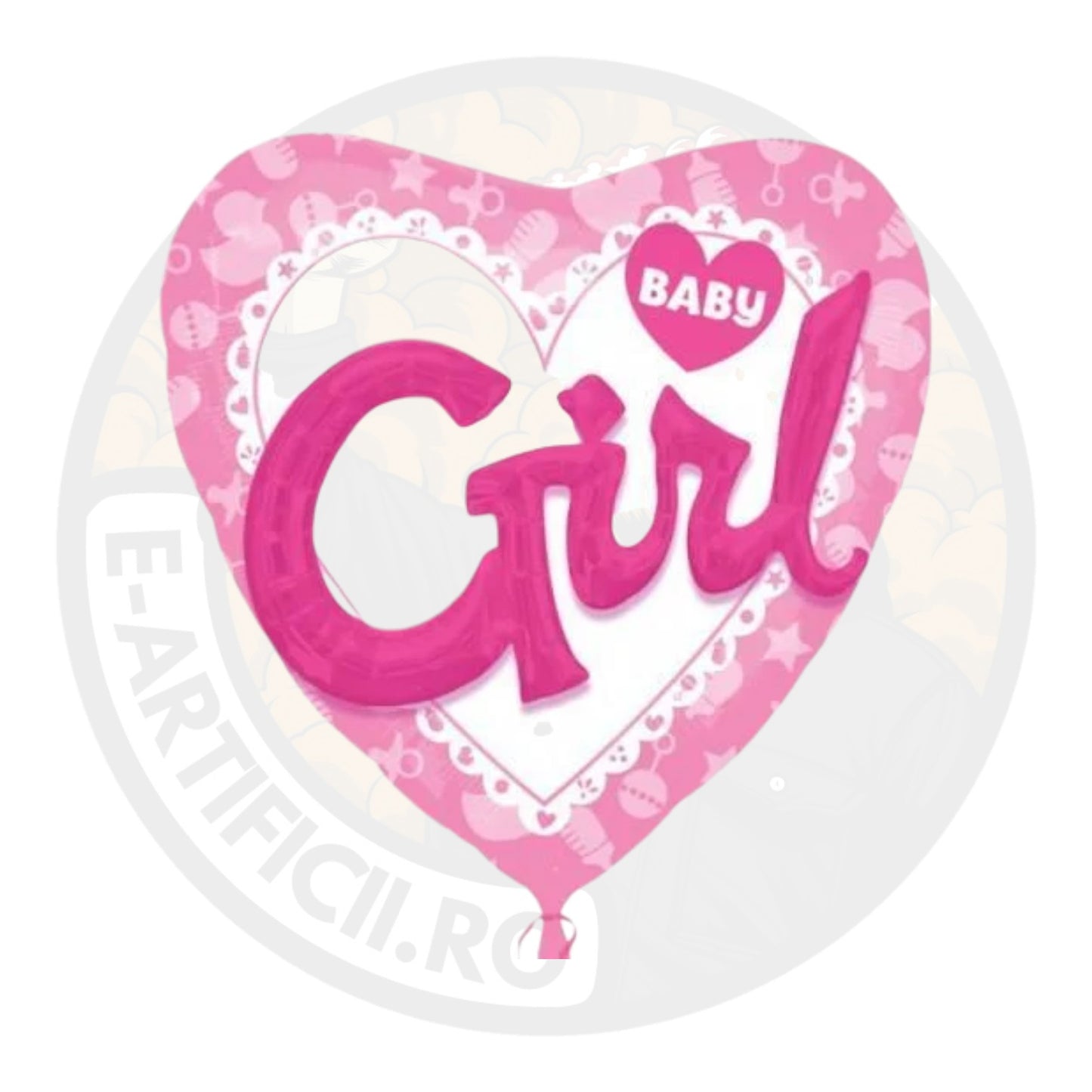 Balon folie gender reveal inima Baby Girl 85 x 80 cm