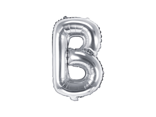 Balon folie Litera ''B'', 35cm, argintiu (1 buc.)