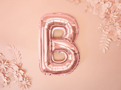 Balon folie Litera ''B'', 35cm, rose gold (1 buc.)