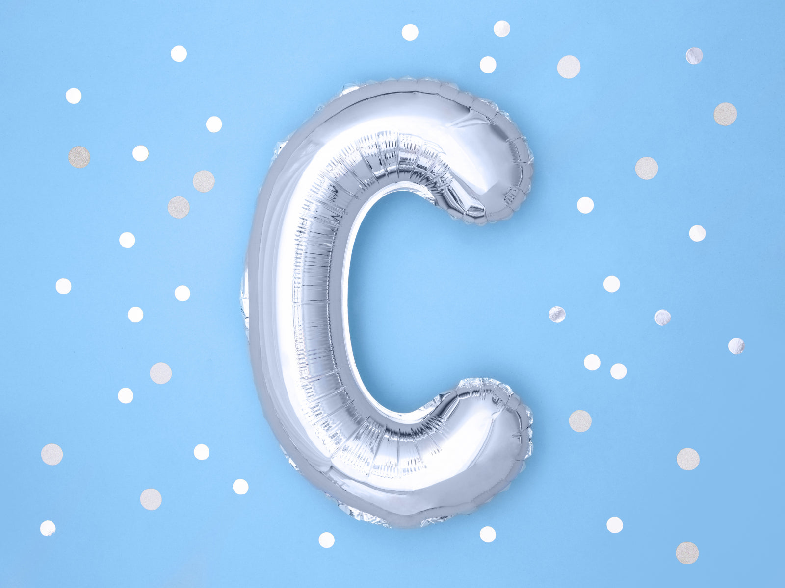 Balon folie Litera ''C'', 35cm, argintiu (1 buc.)