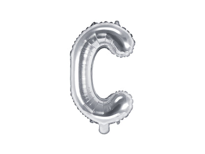 Balon folie Litera ''C'', 35cm, argintiu (1 buc.)