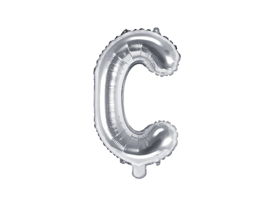 Balon folie Litera ''C'', 35cm, argintiu (1 buc.)