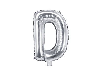 Balon folie Litera ''D'', 35cm, argintiu (1 buc.)