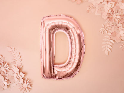 Balon folie Litera ''D'', 35cm, rose gold (1 buc.)
