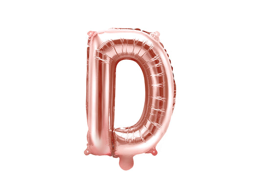 Balon folie Litera ''D'', 35cm, rose gold (1 buc.)