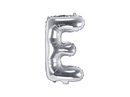 Balon folie Litera ''E'', 35cm, argintiu (1 buc.)