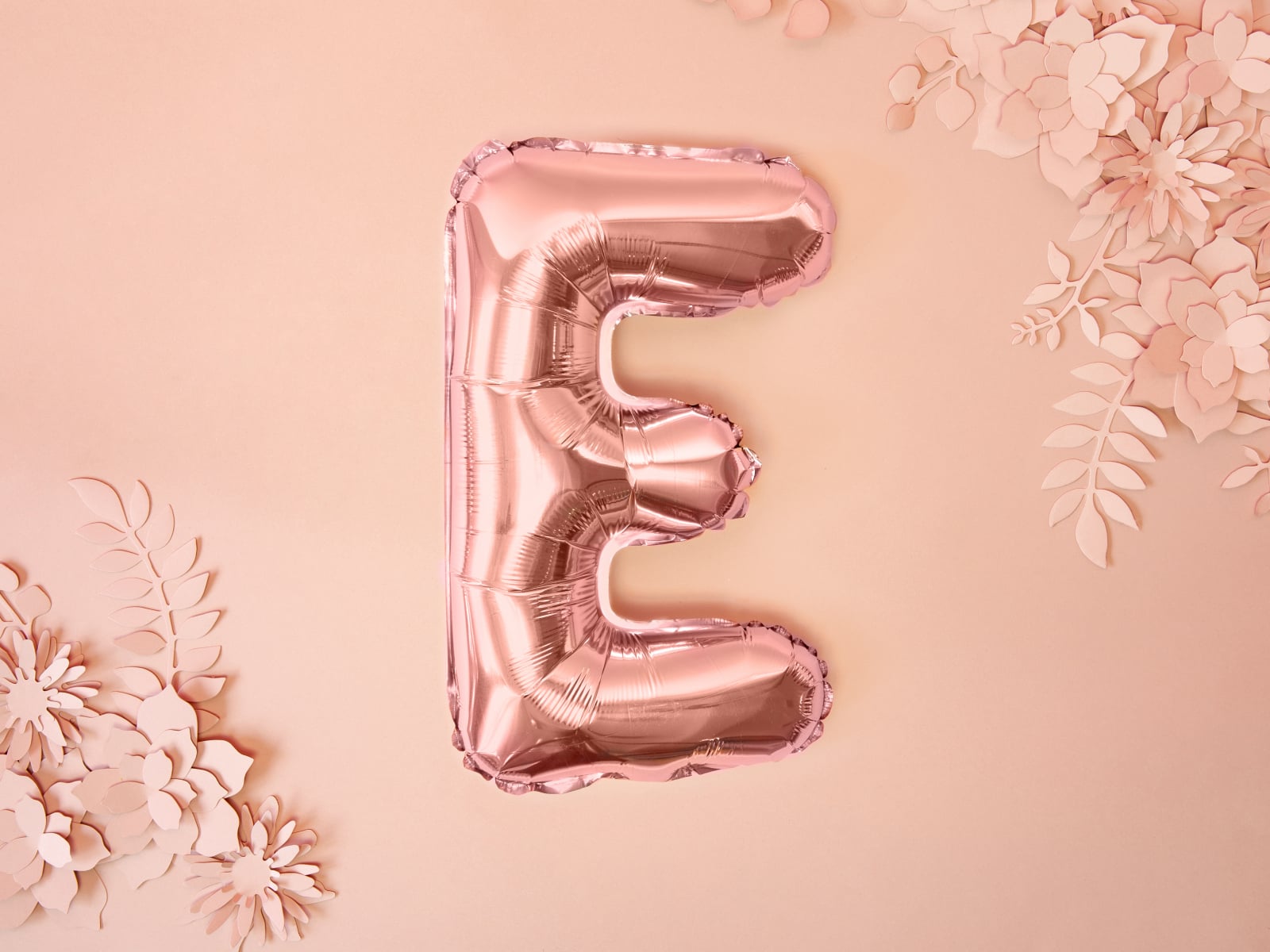 Balon folie Litera ''E'', 35cm, rose gold (1 buc.)