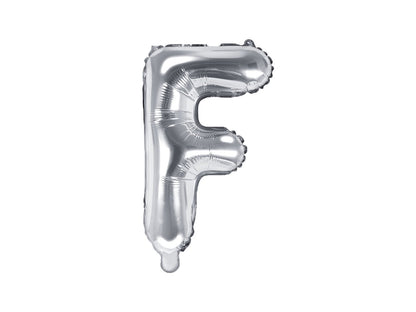 Balon folie Litera ''F'', 35cm, argintiu (1 buc.)