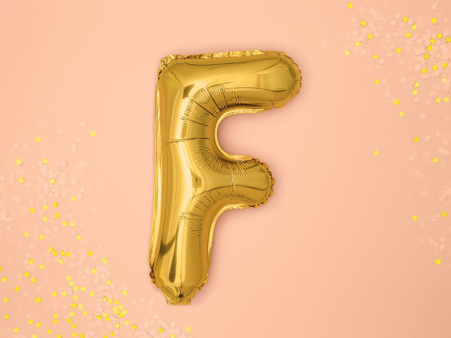 Balon folie Litera ''F'', 35cm, auriu (1 buc.)