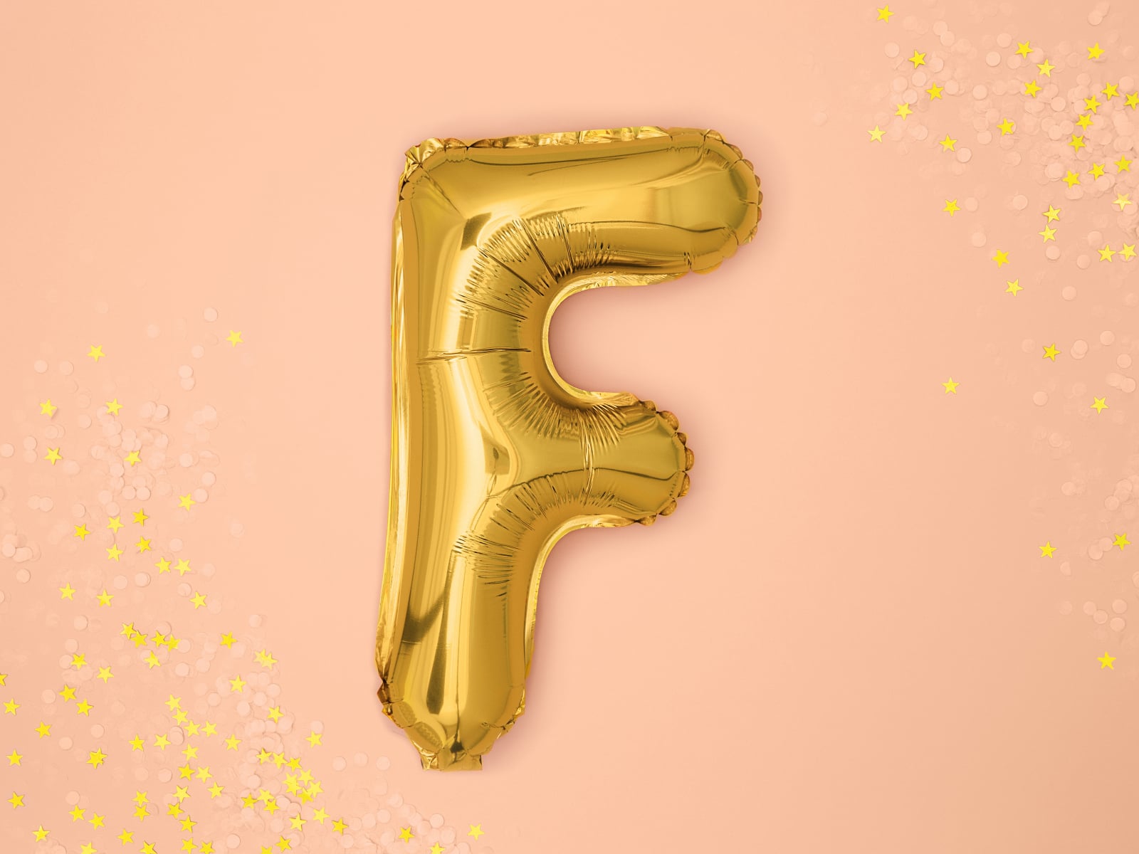 Balon folie Litera ''F'', 35cm, auriu (1 buc.)