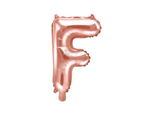 Balon folie Litera ''F'', 35cm, rose gold (1 buc.)