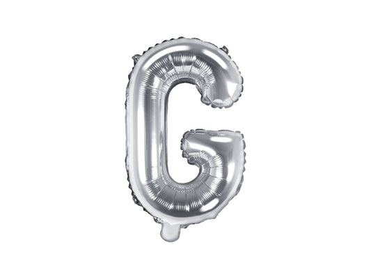 Balon folie Litera ''G'', 35cm, argintiu (1 buc.)