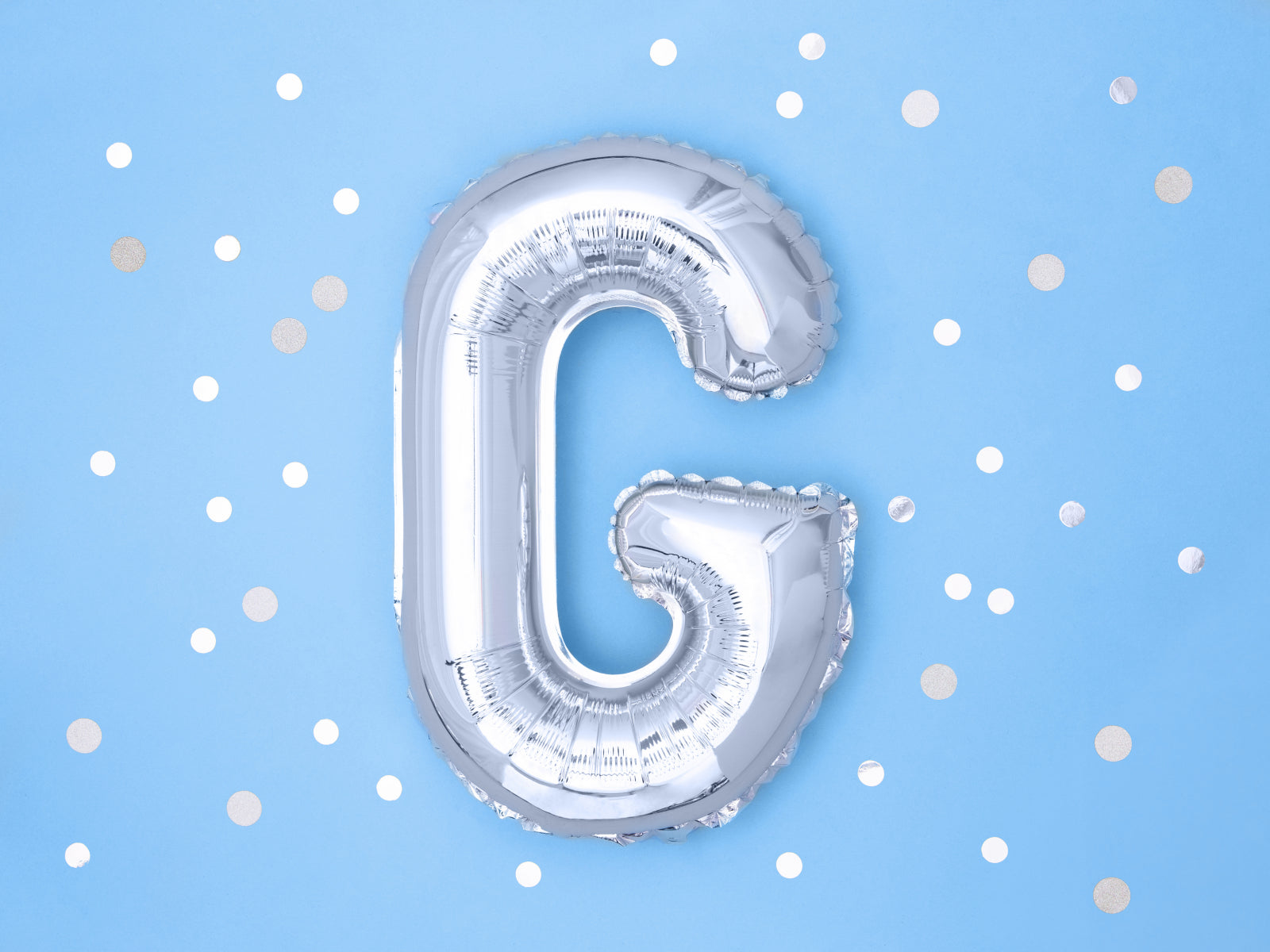 Balon folie Litera ''G'', 35cm, argintiu (1 buc.)