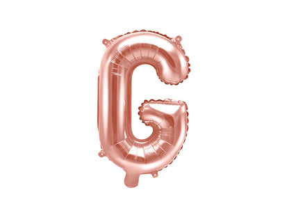 Balon folie Litera ''G'', 35cm, rose gold (1 buc.)