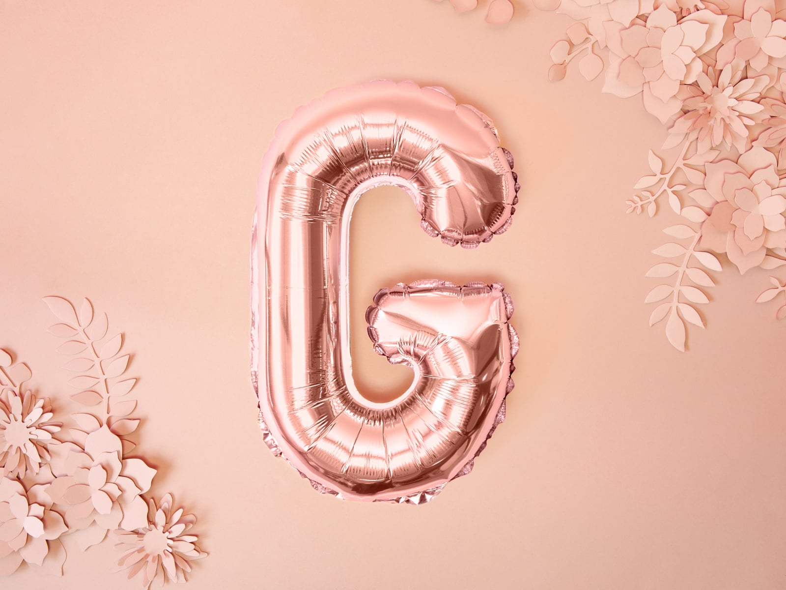 Balon folie Litera ''G'', 35cm, rose gold (1 buc.)