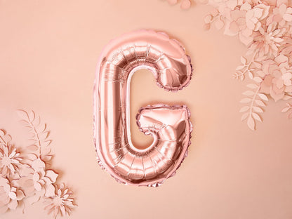 Balon folie Litera ''G'', 35cm, rose gold (1 buc.)