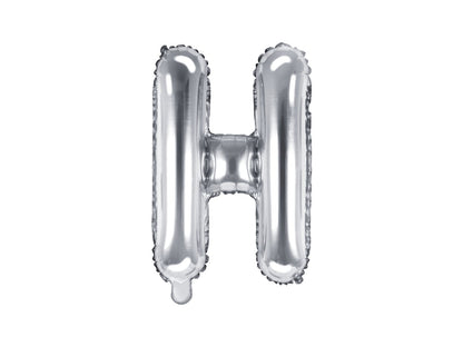 Balon folie Litera ''H'', 35cm, argintiu (1 buc.)
