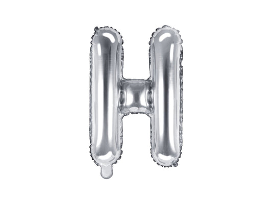 Balon folie Litera ''H'', 35cm, argintiu (1 buc.)