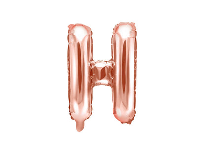 Balon folie Litera ''H'', 35cm, rose gold (1 buc.)