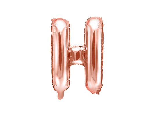 Balon folie Litera ''H'', 35cm, rose gold (1 buc.)