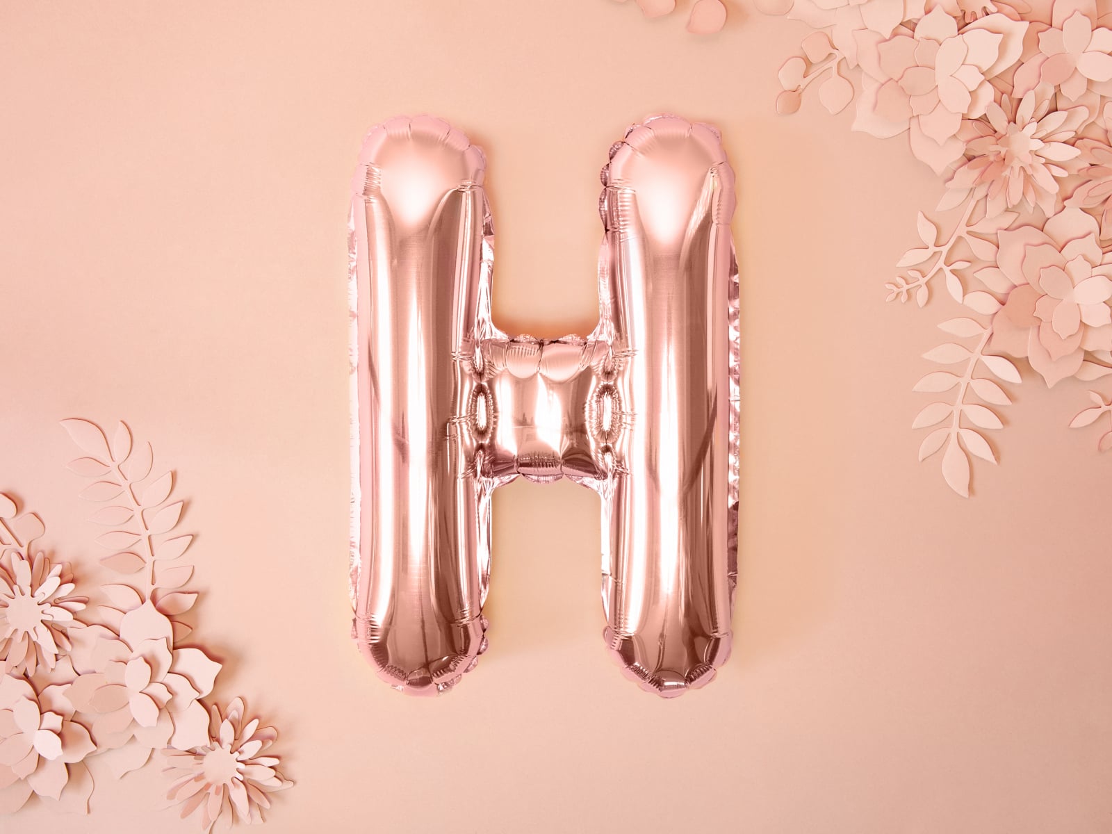 Balon folie Litera ''H'', 35cm, rose gold (1 buc.)