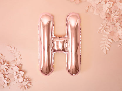 Balon folie Litera ''H'', 35cm, rose gold (1 buc.)