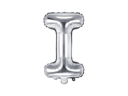 Balon folie Litera ''I'', 35cm, argintiu (1 buc.)