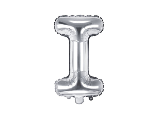 Balon folie Litera ''I'', 35cm, argintiu (1 buc.)
