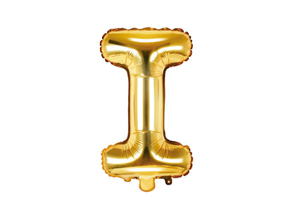 Balon folie Litera ''I'', 35cm, auriu (1 buc.)