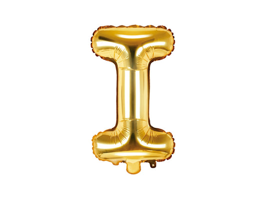 Balon folie Litera ''I'', 35cm, auriu (1 buc.)