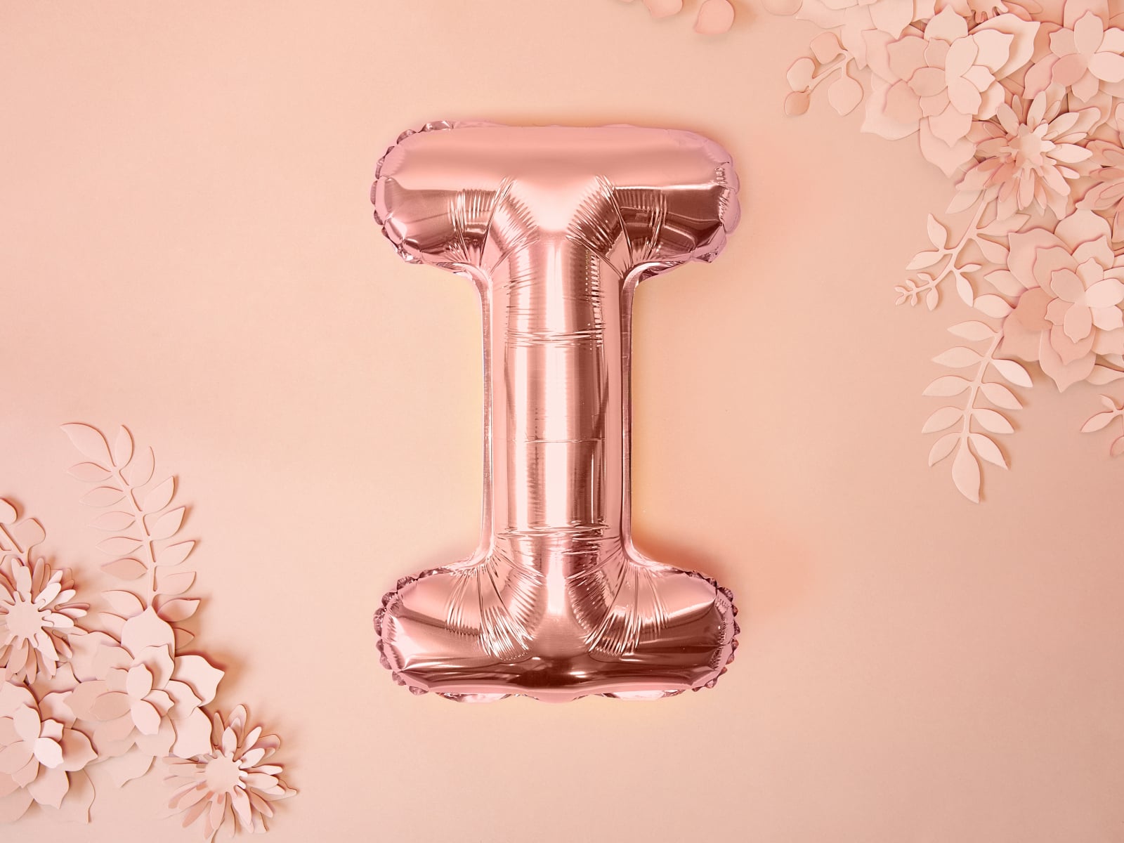 Balon folie Litera ''I'', 35cm, rose gold (1 buc.)
