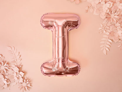 Balon folie Litera ''I'', 35cm, rose gold (1 buc.)