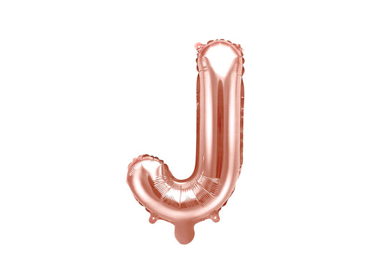 Balon folie Litera ''J'', 35cm, rose gold (1 buc.)