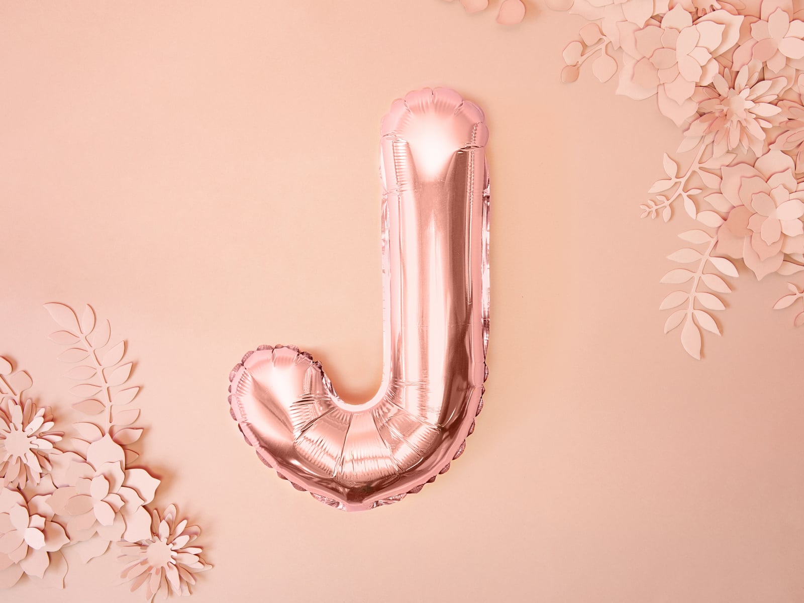 Balon folie Litera ''J'', 35cm, rose gold (1 buc.)