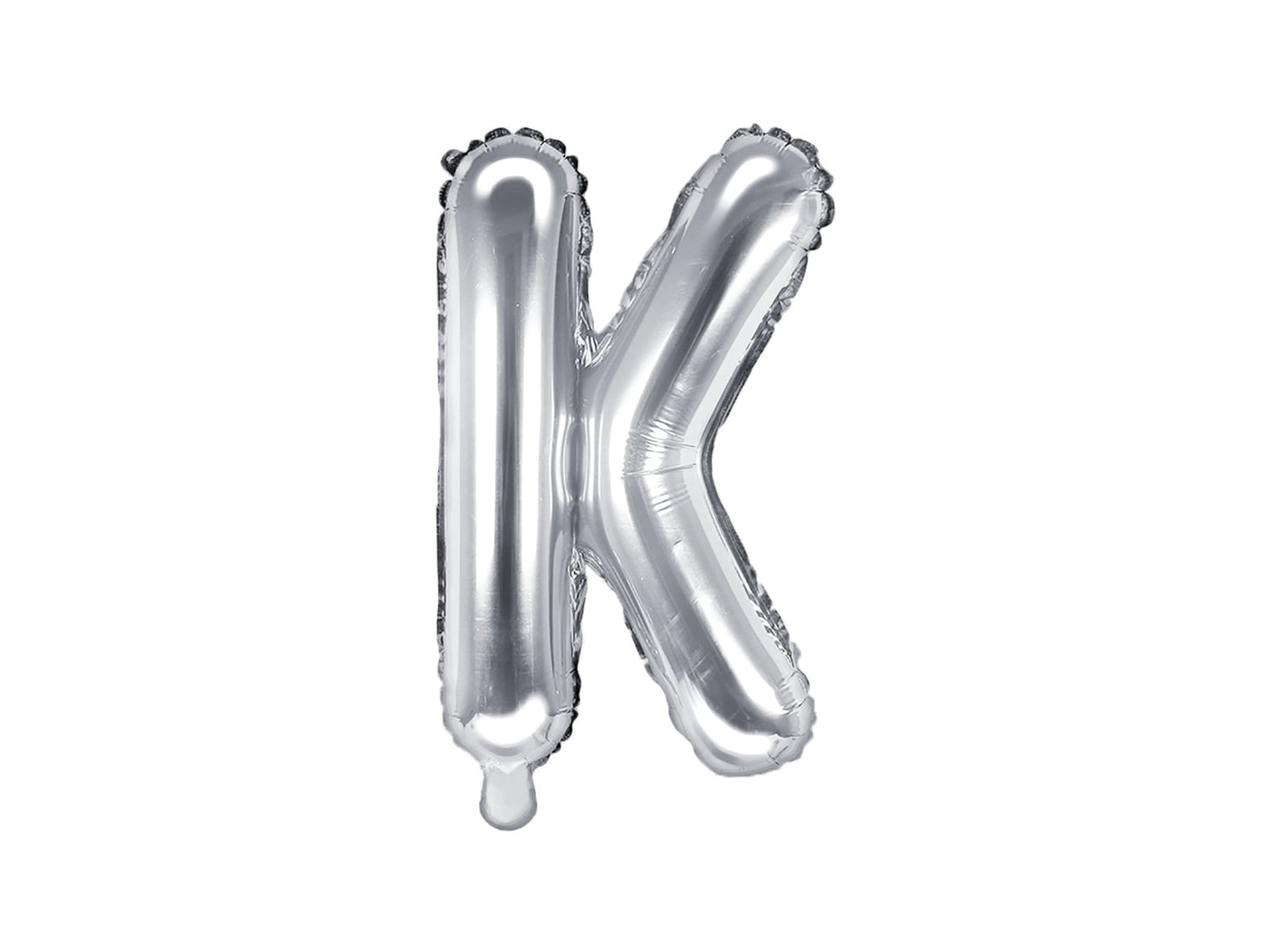 Balon folie Litera ''K'', 35cm, argintiu (1 buc.)