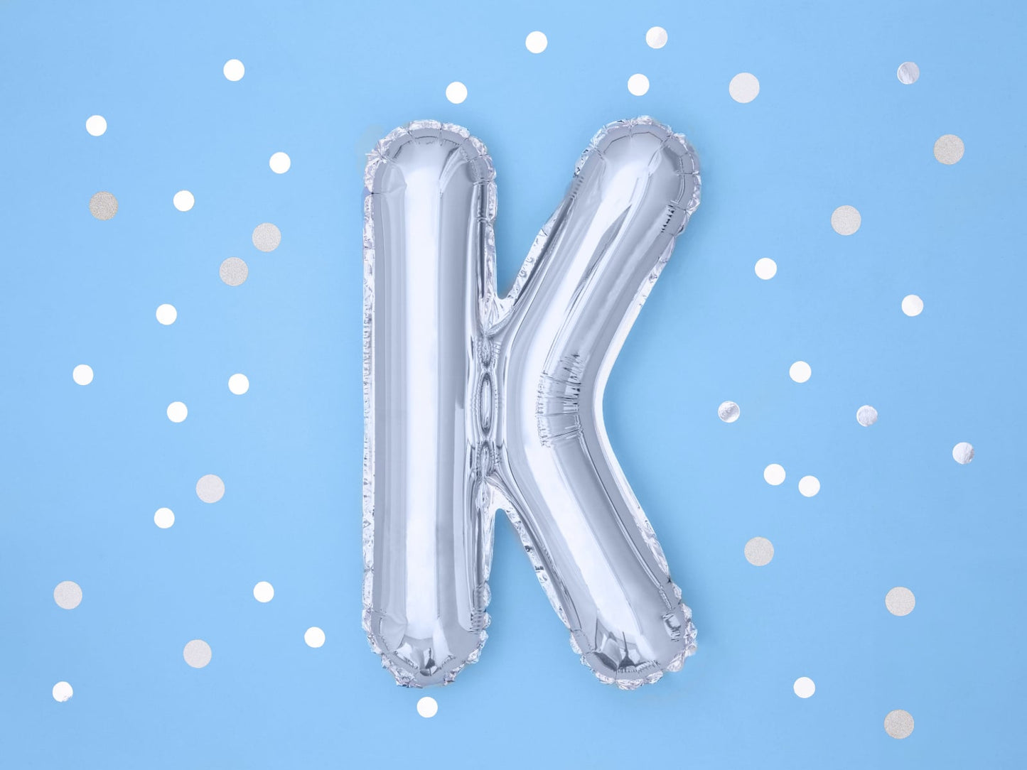 Balon folie Litera ''K'', 35cm, argintiu (1 buc.)